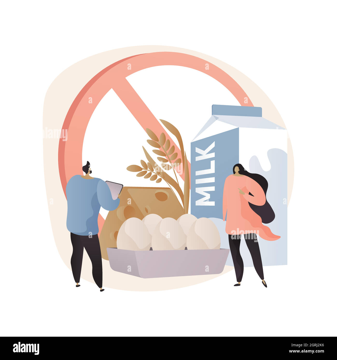 Food allergy abstract concept vector illustration. Stock Vector