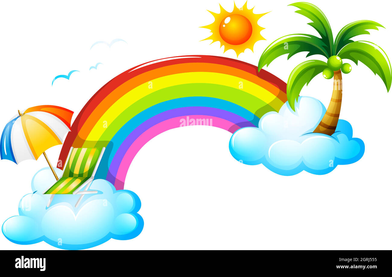 A rainbow in the sky Stock Vector