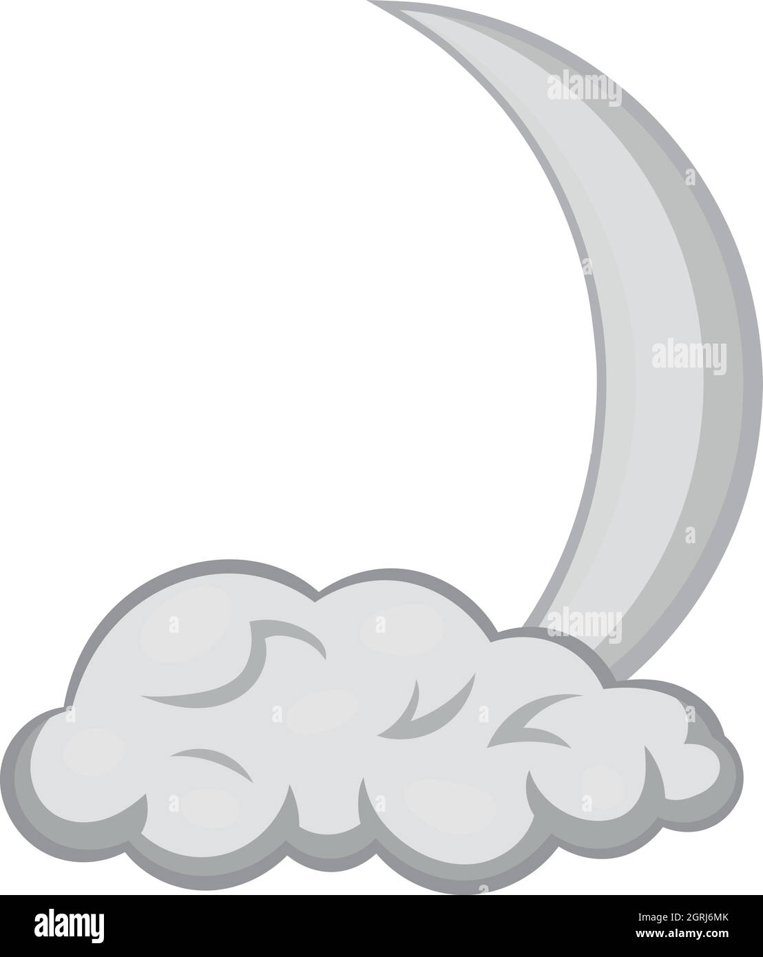 Cloud and crescent moon icon, monochrome style Stock Vector Image & Art ...