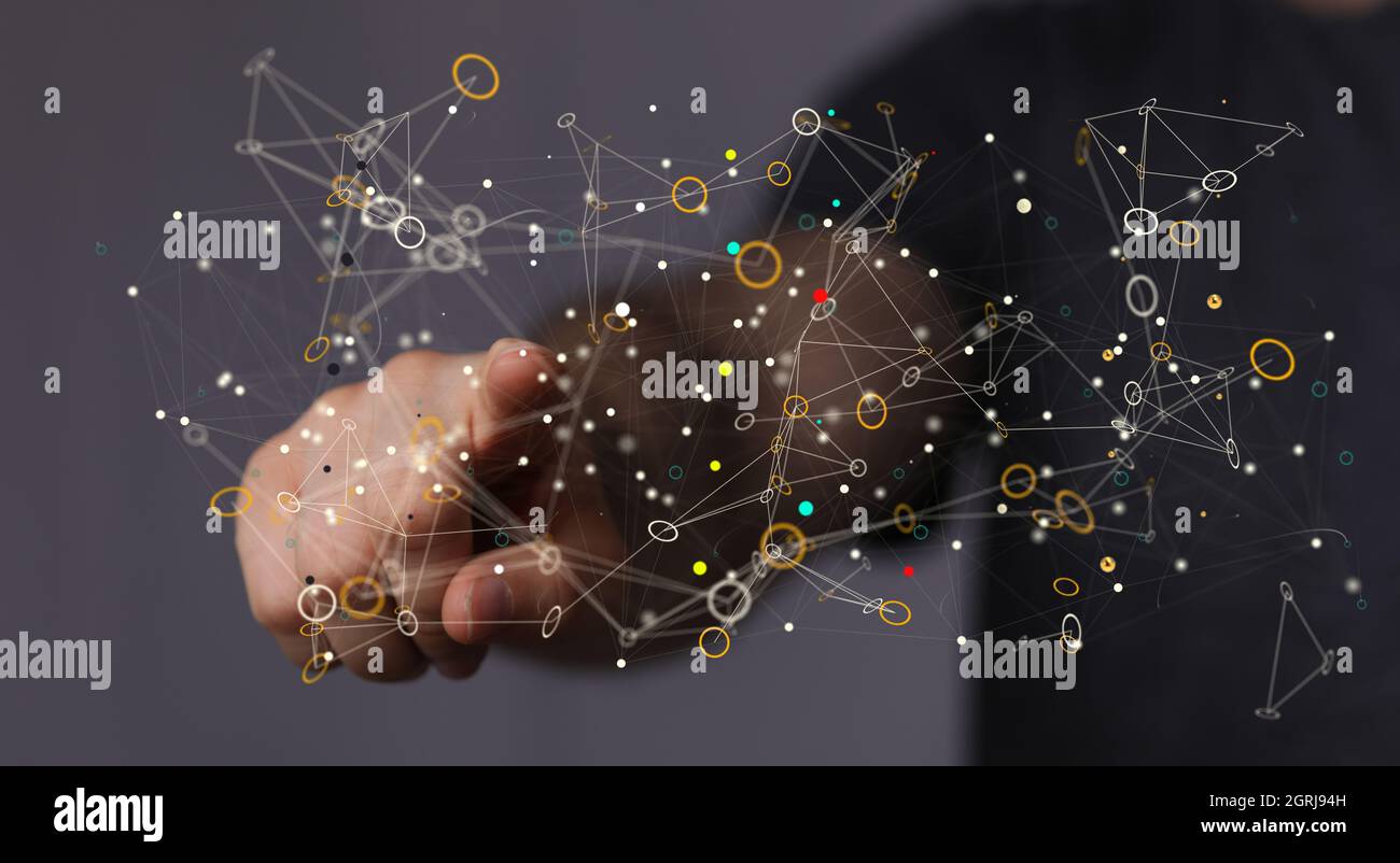 Business intelligence analyst dashboard on virtual Stock Photo