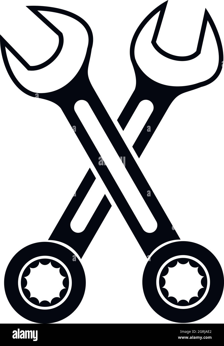 Crossed spanners icon, simple style Stock Vector