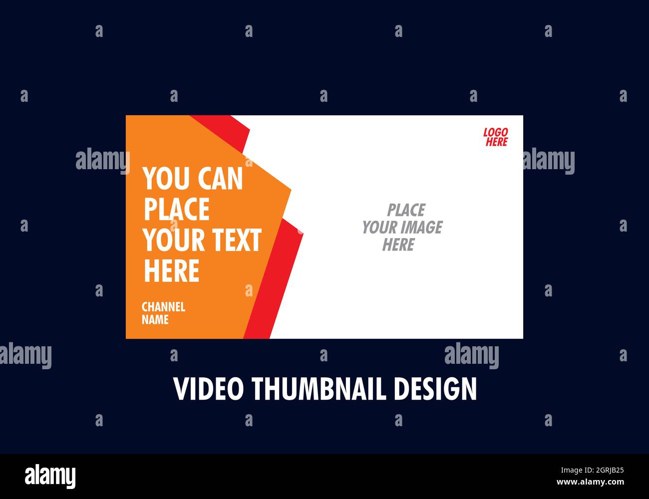 Orange color of video thumbnail design Stock Vector Image & Art - Alamy