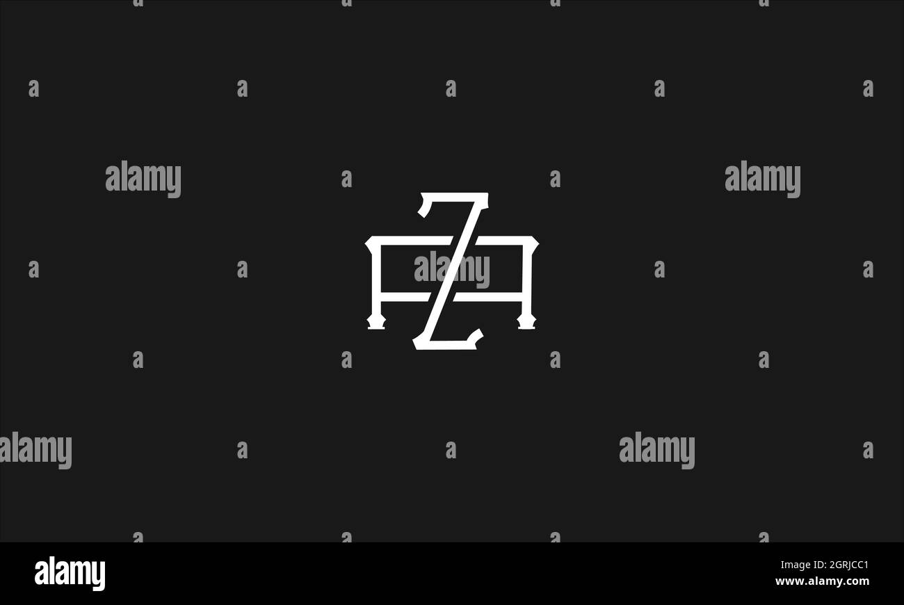 LETTERS AZ LOGO DESIGN WITH NEGATIVE SPACE FOR ILLUSTRATION USE Stock Vector