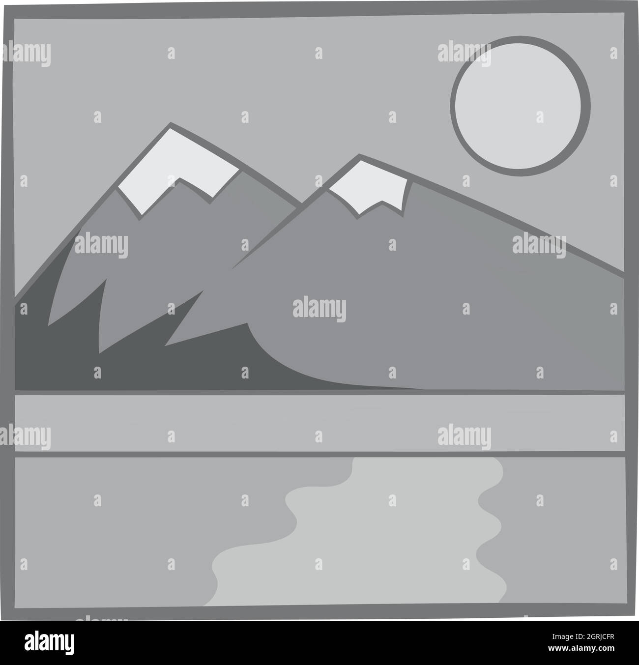 Drawing mountain landscape icon, monochrome style Stock Vector Image ...