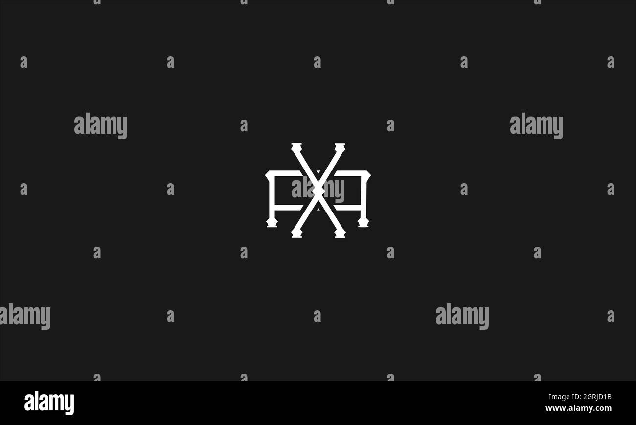LETTERS AX LOGO DESIGN WITH NEGATIVE SPACE FOR ILLUSTRATION USE Stock Vector