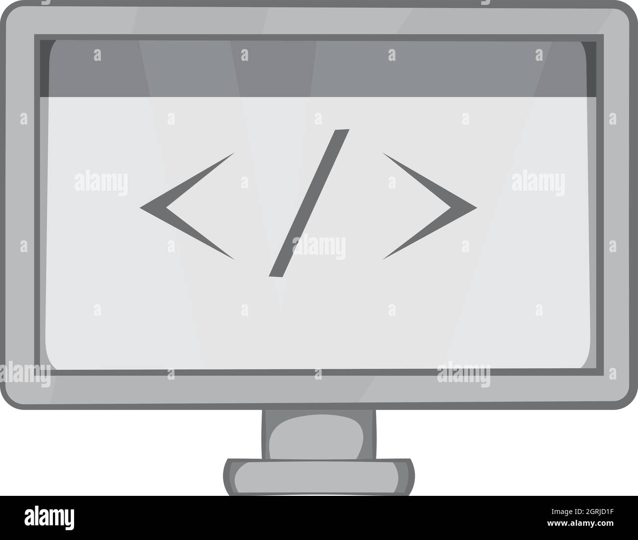 Monitor with sign left right icon Stock Vector