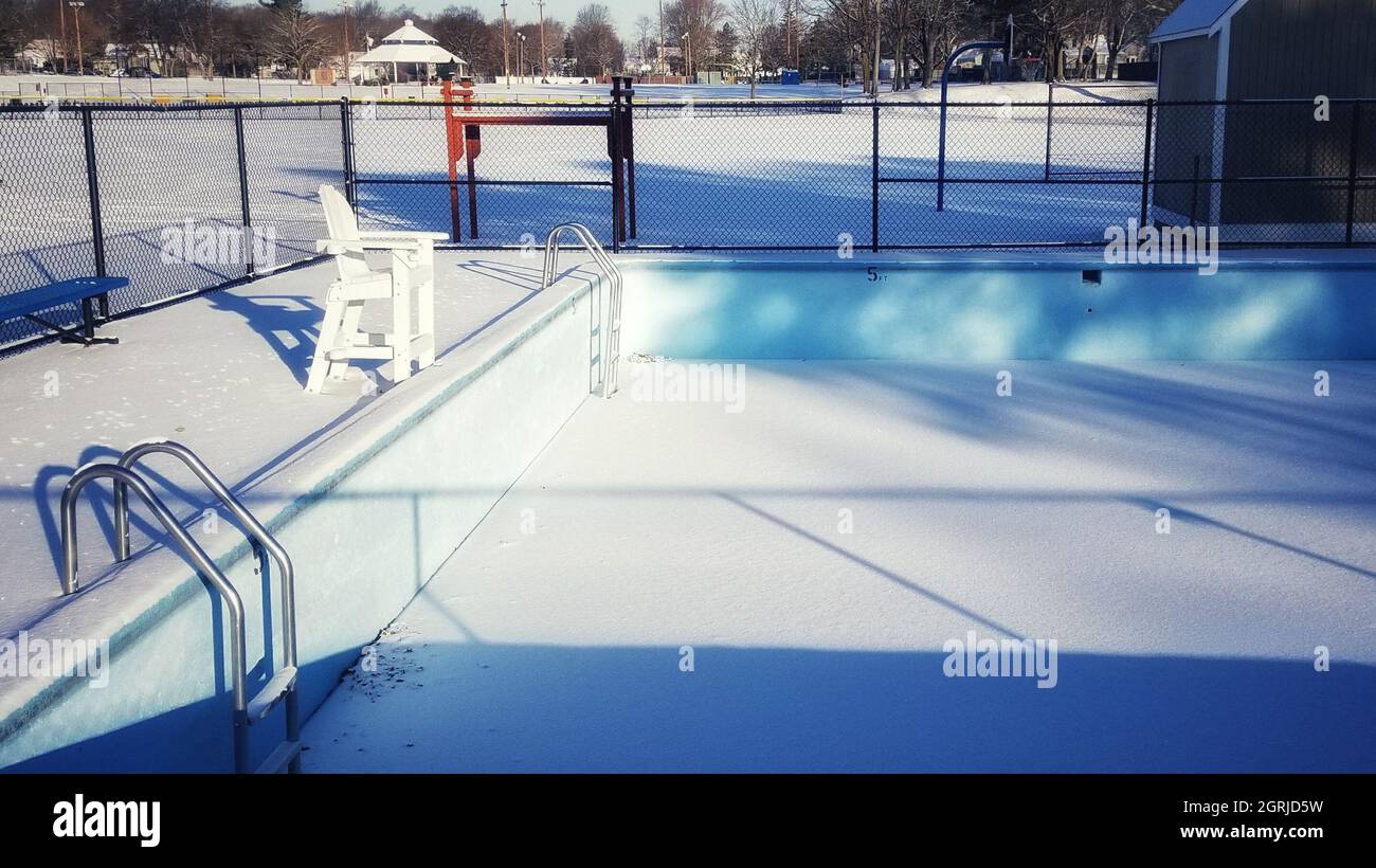 Swimming Pool In Winter Stock Photo Alamy