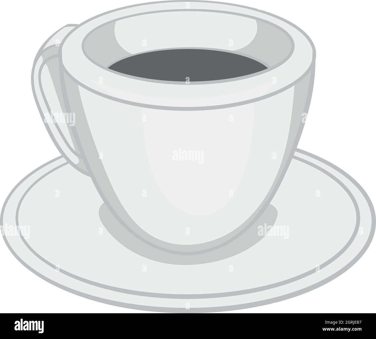Cup of tea or coffee icon, black monochrome style Stock Vector