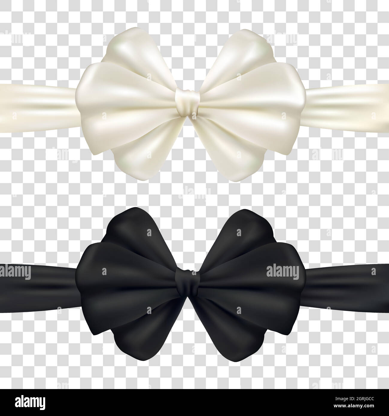 Decorative pink and black bow with horizontal ribbon Stock Vector Image