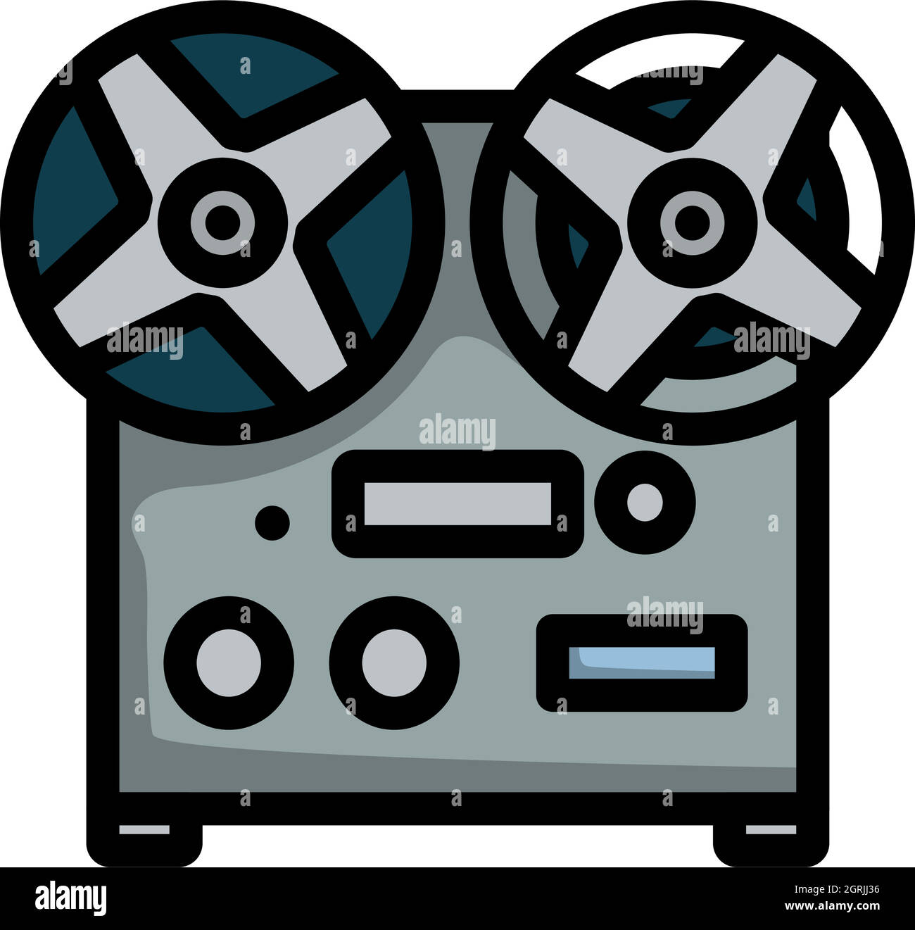 Vintage reel to tape recorder deck icon Royalty Free Vector