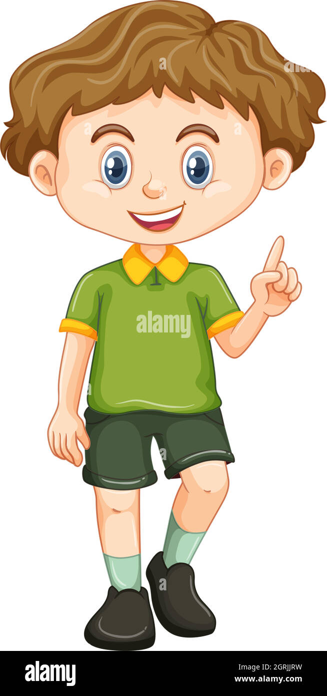 Little boy in green shirt Stock Vector Image & Art - Alamy