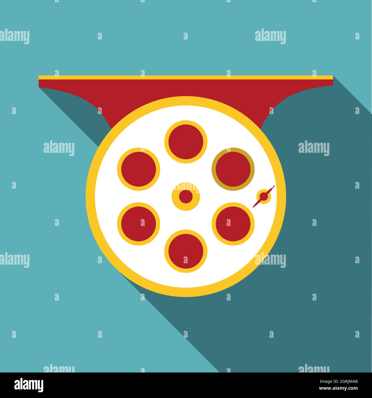 Spinning reel icon, flat style Stock Vector