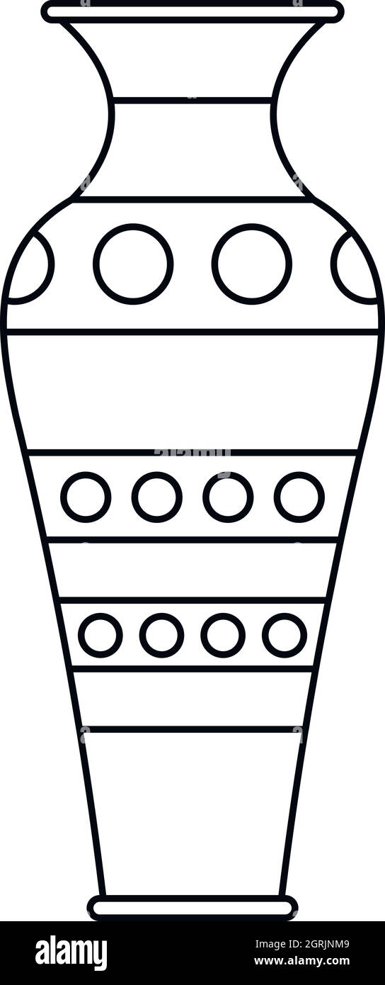 Vase icon, outline style Stock Vector