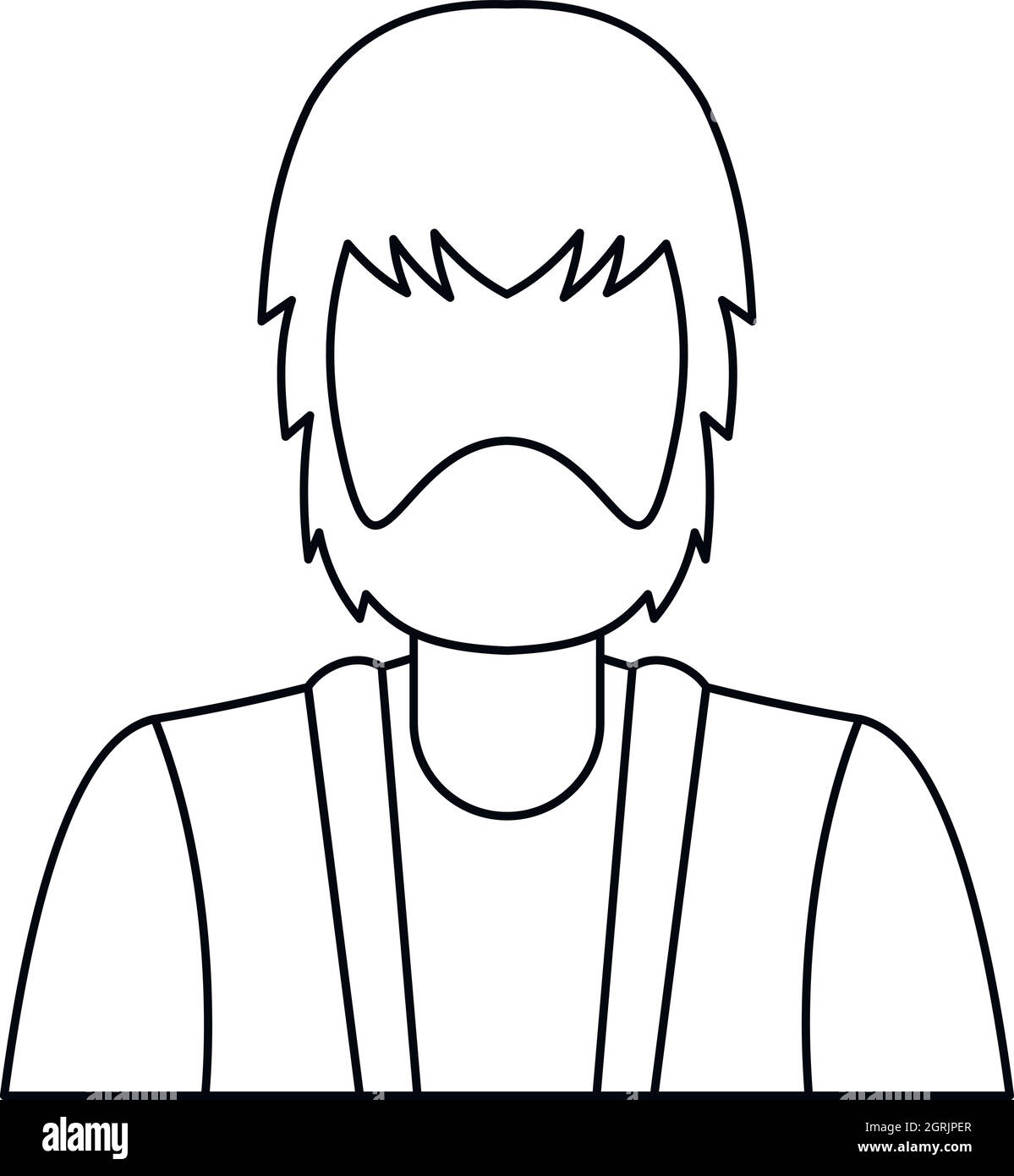 Avatar man bearded hairstyle outline Stock Vector Images - Alamy