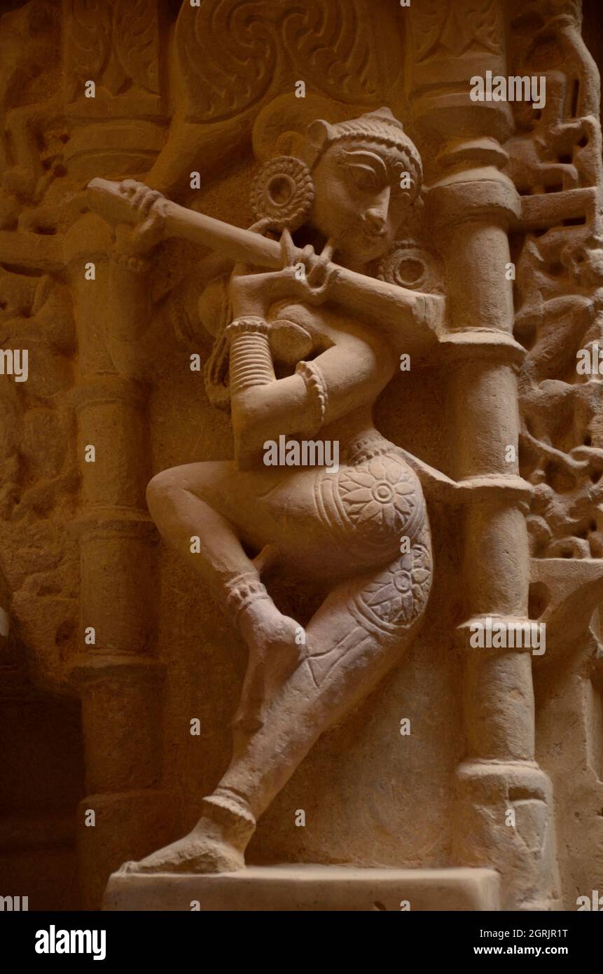 Beautiful Sculpture in the Jain Temple Stock Photo