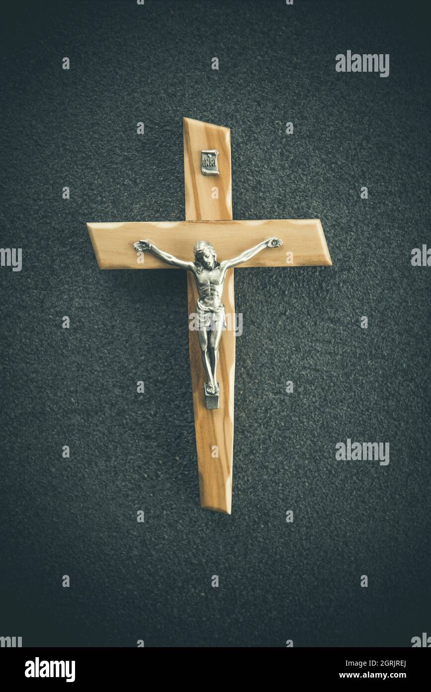 Close-up Of Catholic Cross Stock Photo