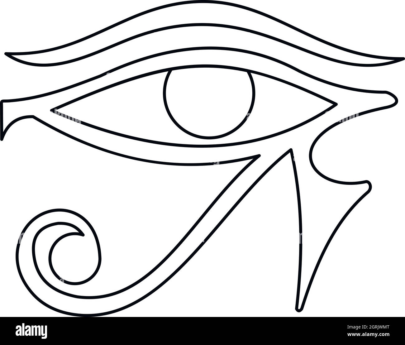 Eye of Horus icon, outline style Stock Vector