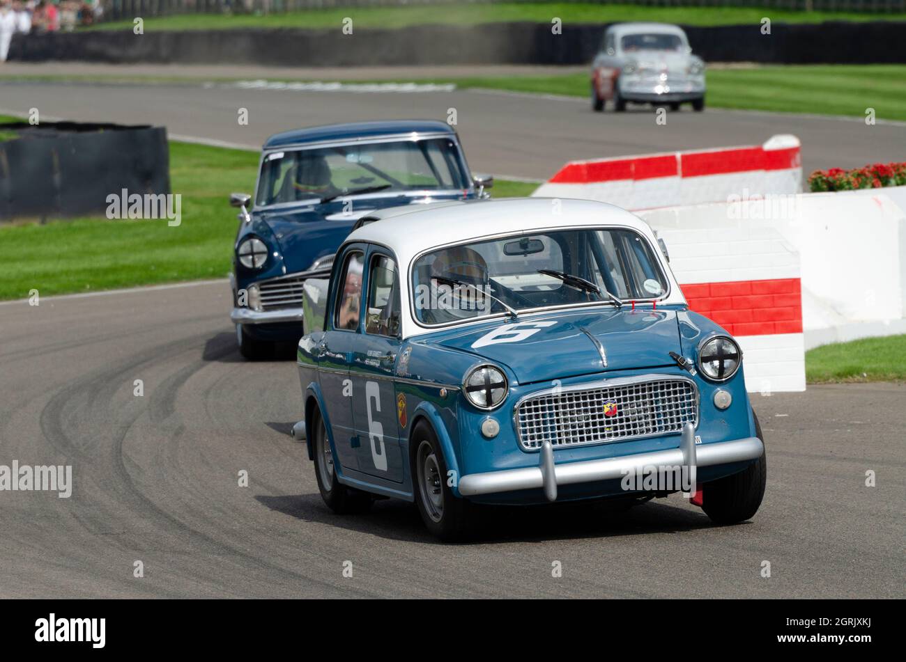 FIAT 1100 classic, vintage race car, racing in the St Mary’s Trophy for 1950s production saloons at the Goodwood Revival 2014 Stock Photo