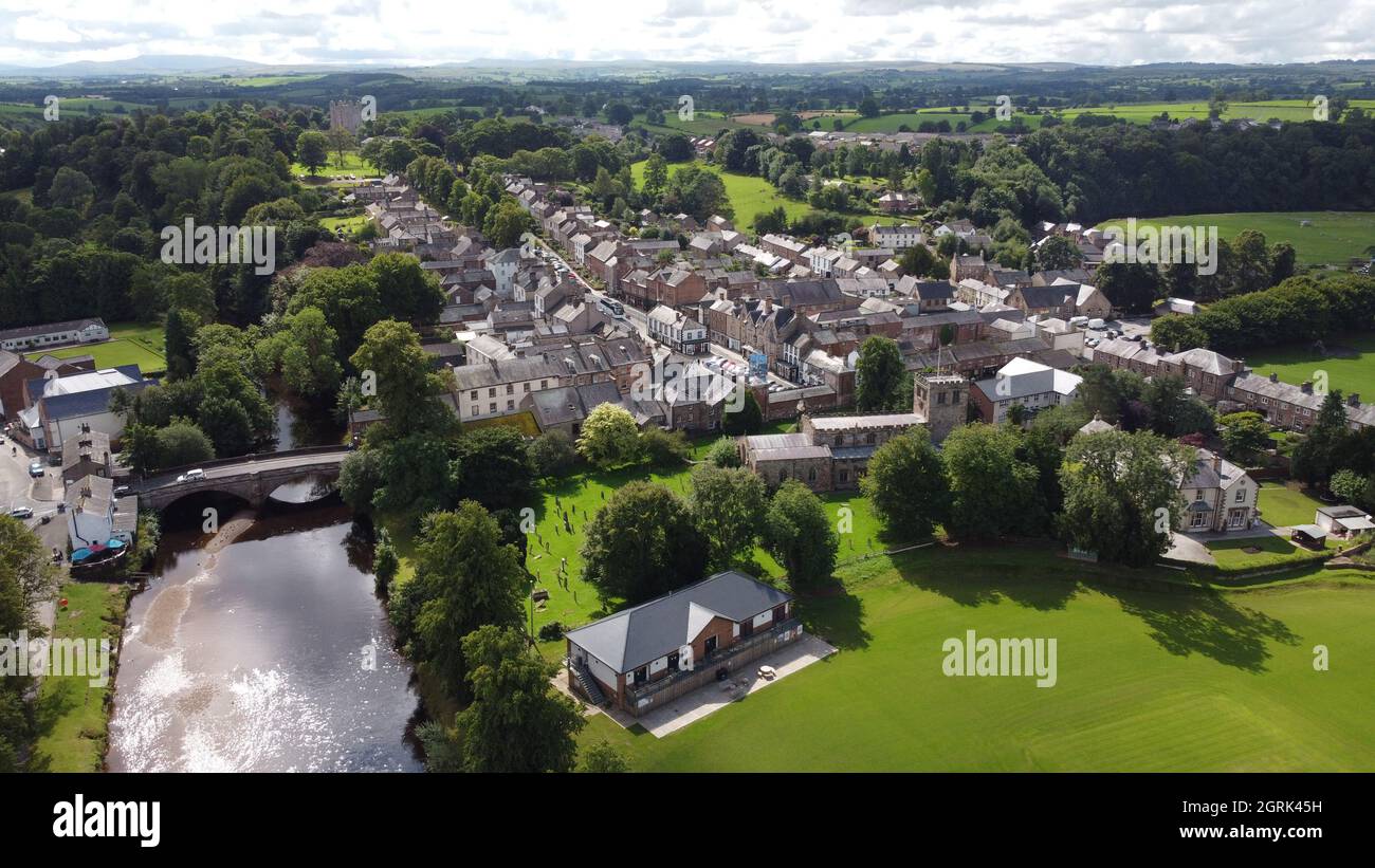 Appleby in Westmorland market town in Cumbria England aerial view Stock Photo