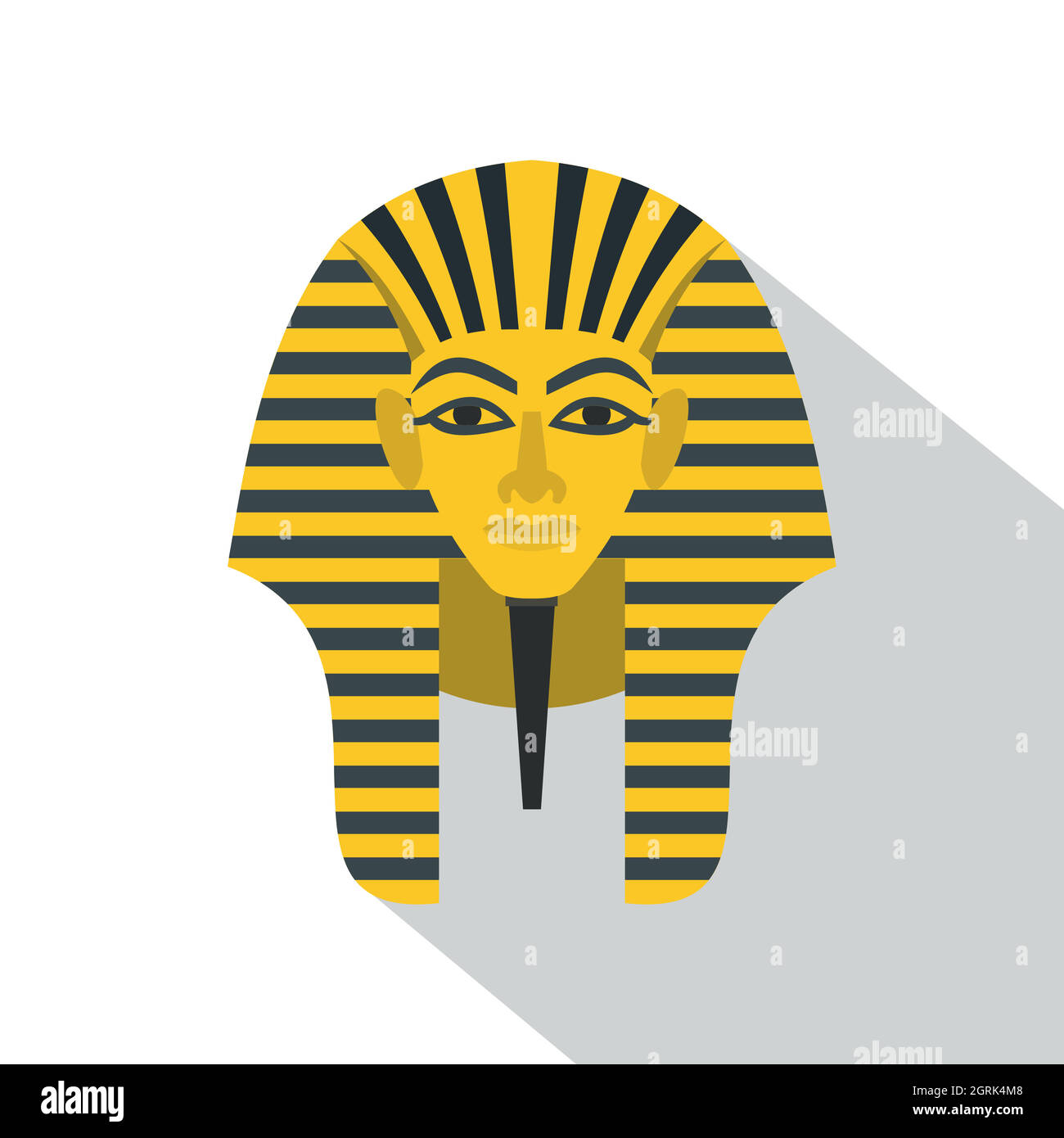 Egyptian golden pharaohs mask icon, flat style Stock Vector