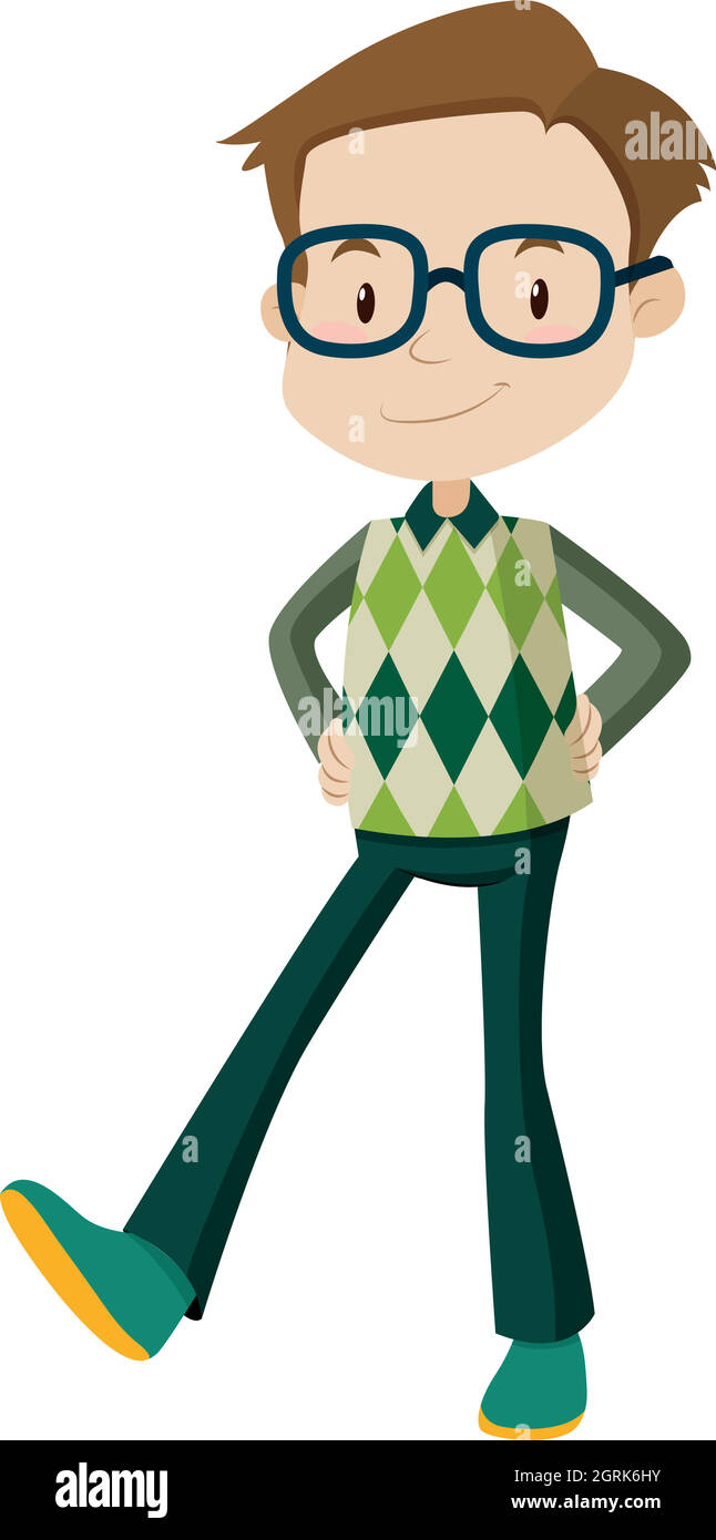 Man wearing old-fashioned  clothes Stock Vector