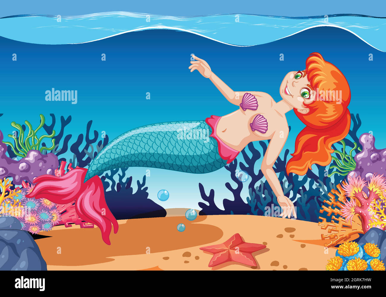 Pretty Mermaids Stock Vector Images Alamy