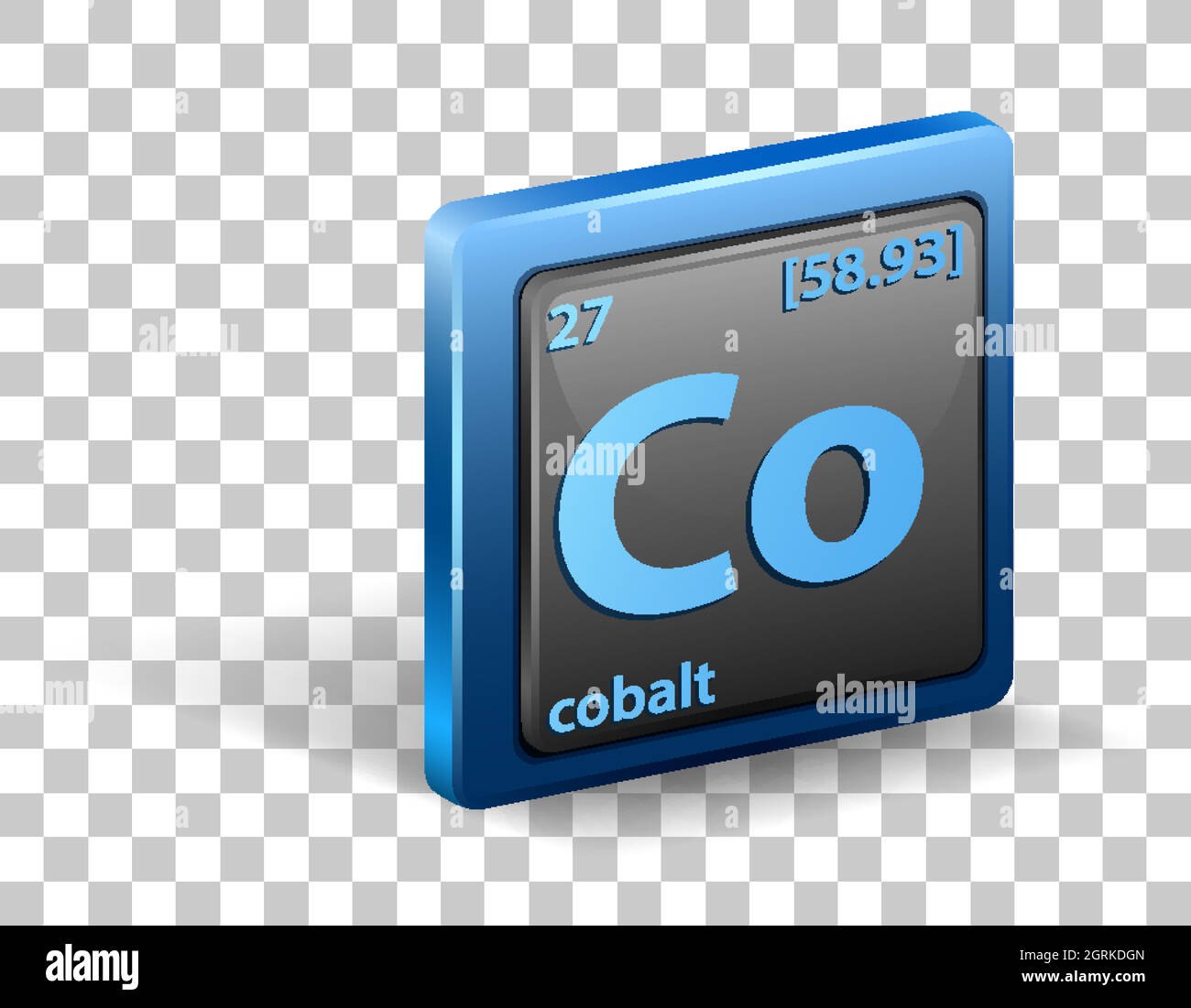 Cobalt chemical element. Chemical symbol with atomic number and atomic mass. Stock Vector