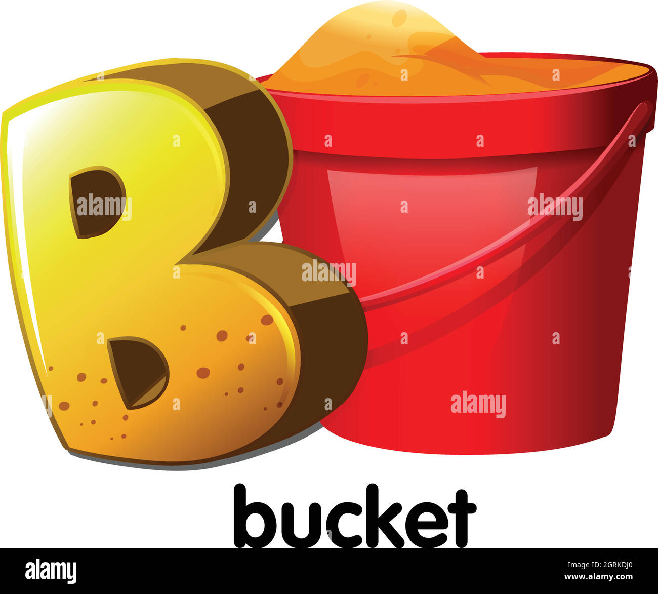 A letter B for bucket Stock Vector