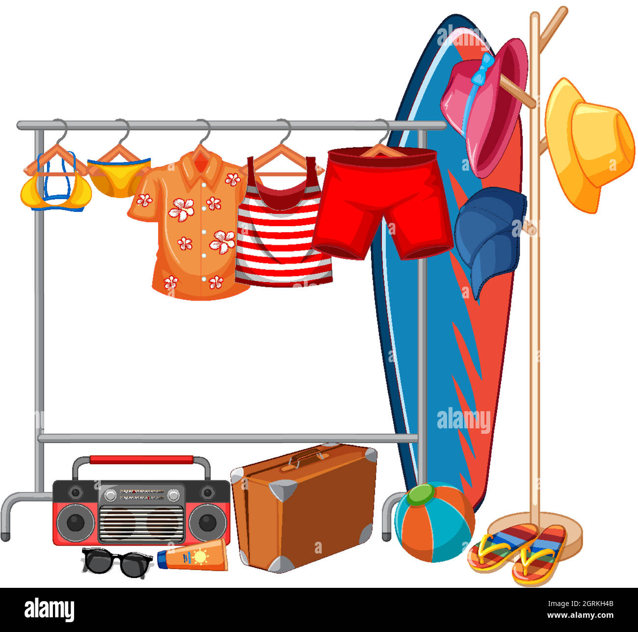Isolated clothes on the rack display Stock Vector