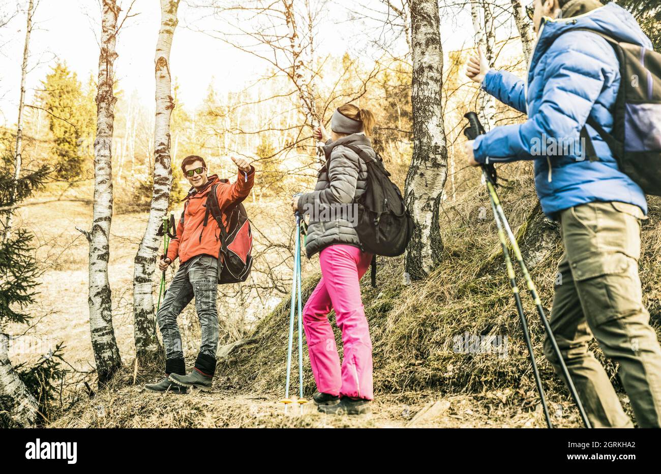 Group hikers in forest hi-res stock photography and images - Alamy