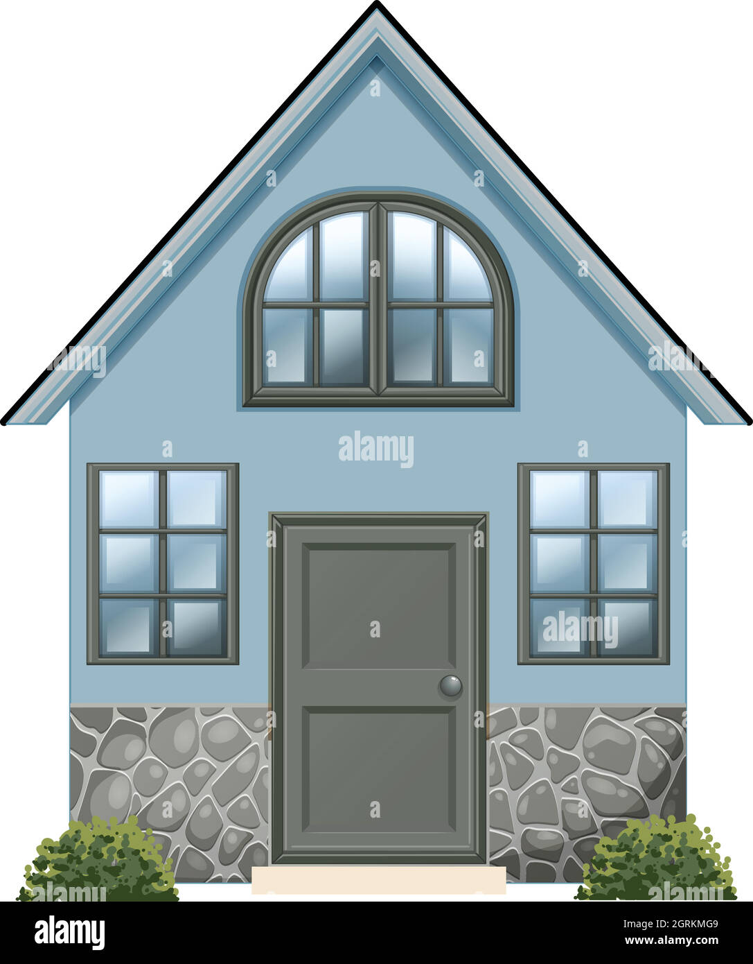 A simple single detached house Stock Vector