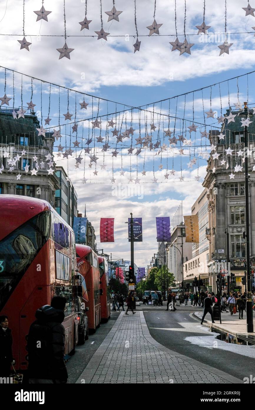 Oxford street christmas lights 2021 hires stock photography and images