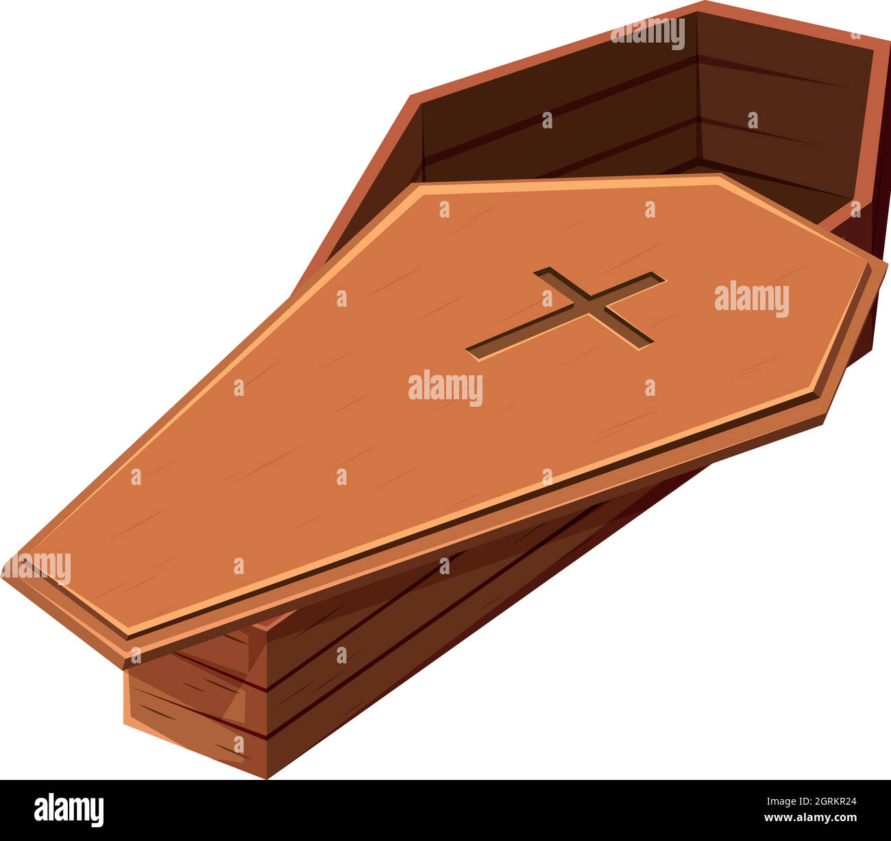 Wooden coffin with cross symbol Stock Vector Image & Art Alamy