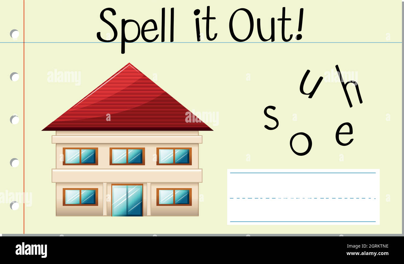 Spell it out house Stock Vector