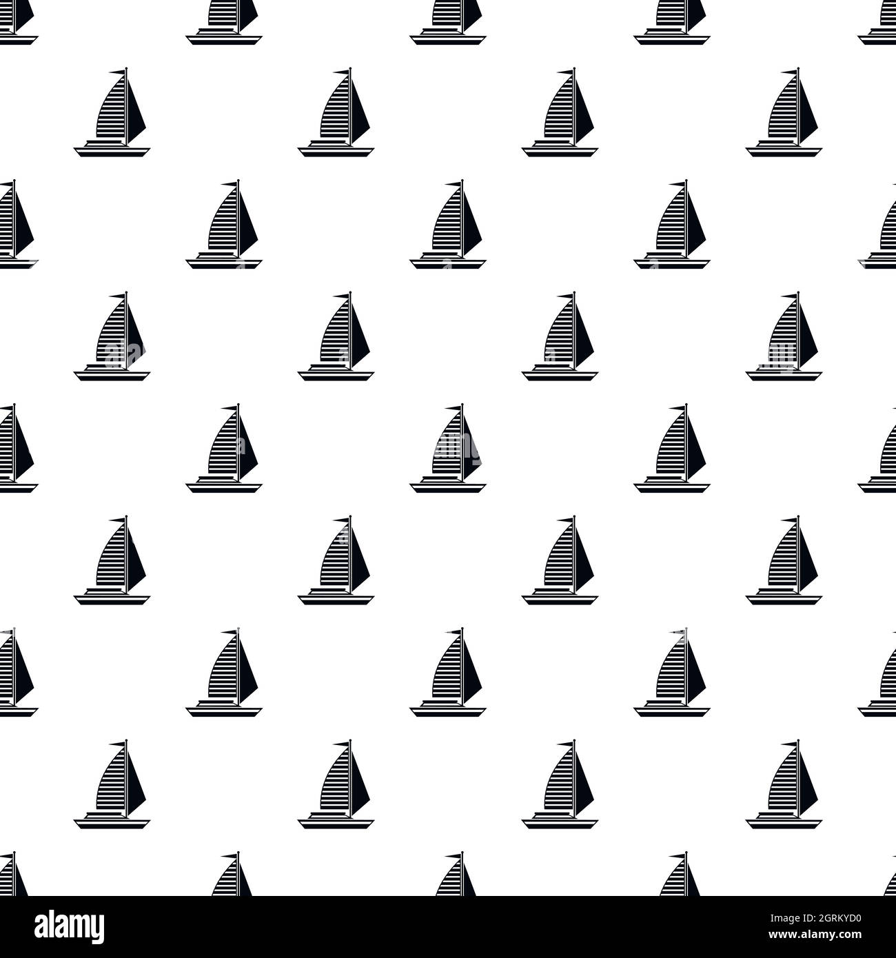 Yacht with sails pattern, simple style Stock Vector Image & Art - Alamy