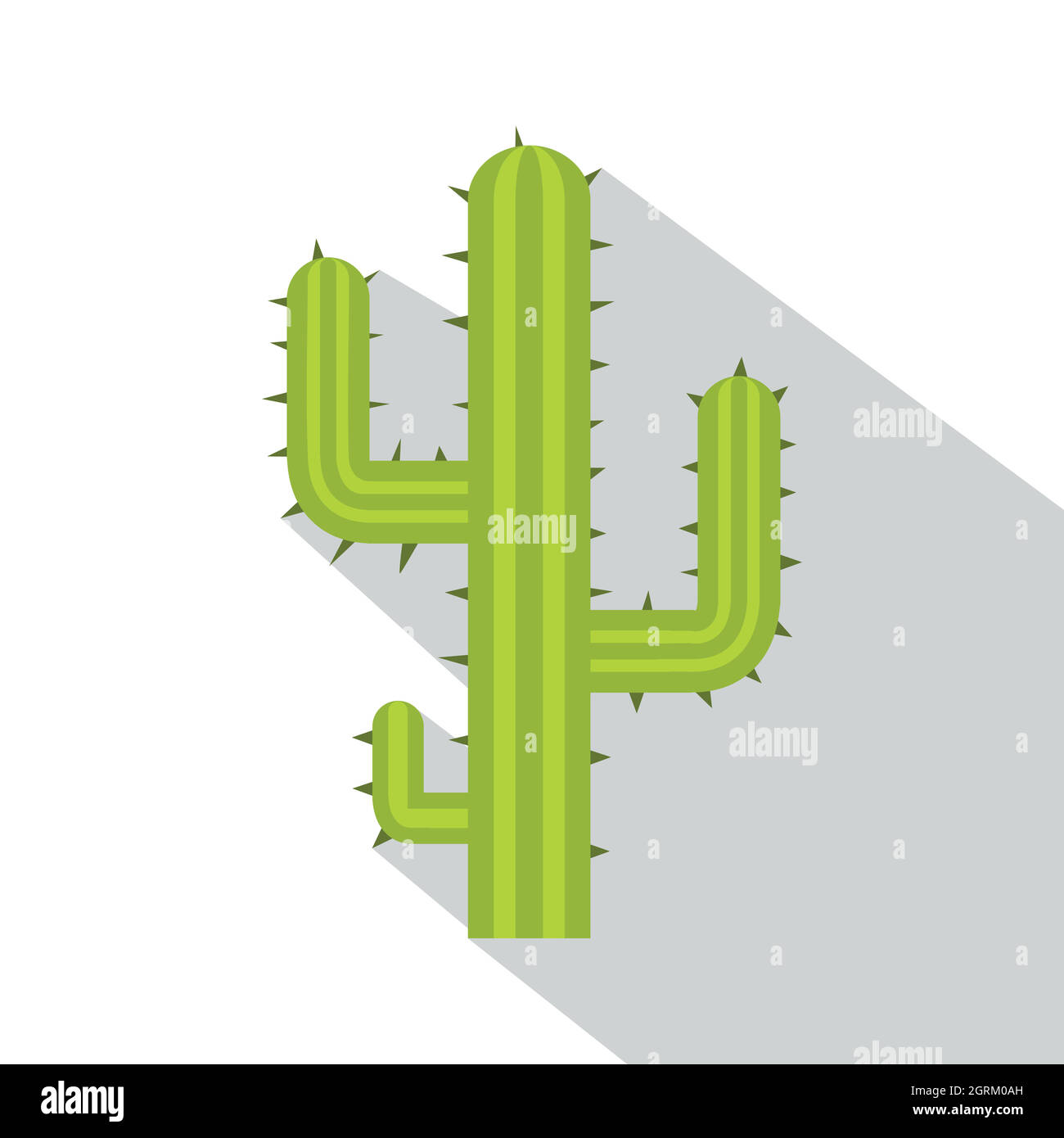 Green cactus icon, flat style Stock Vector