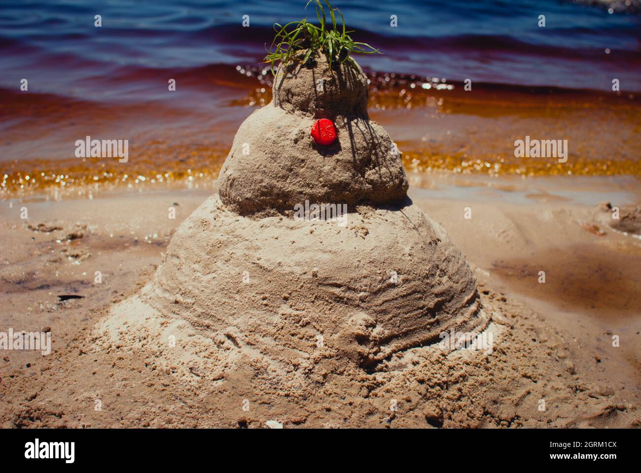Ein Australischer Schneemann, Aus Sand. Stock Photo