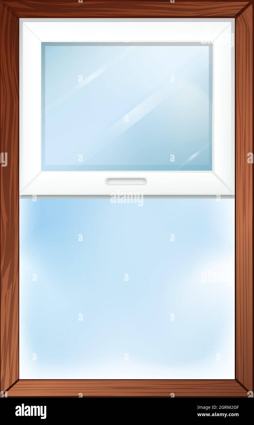 A window with wooden frame Stock Vector
