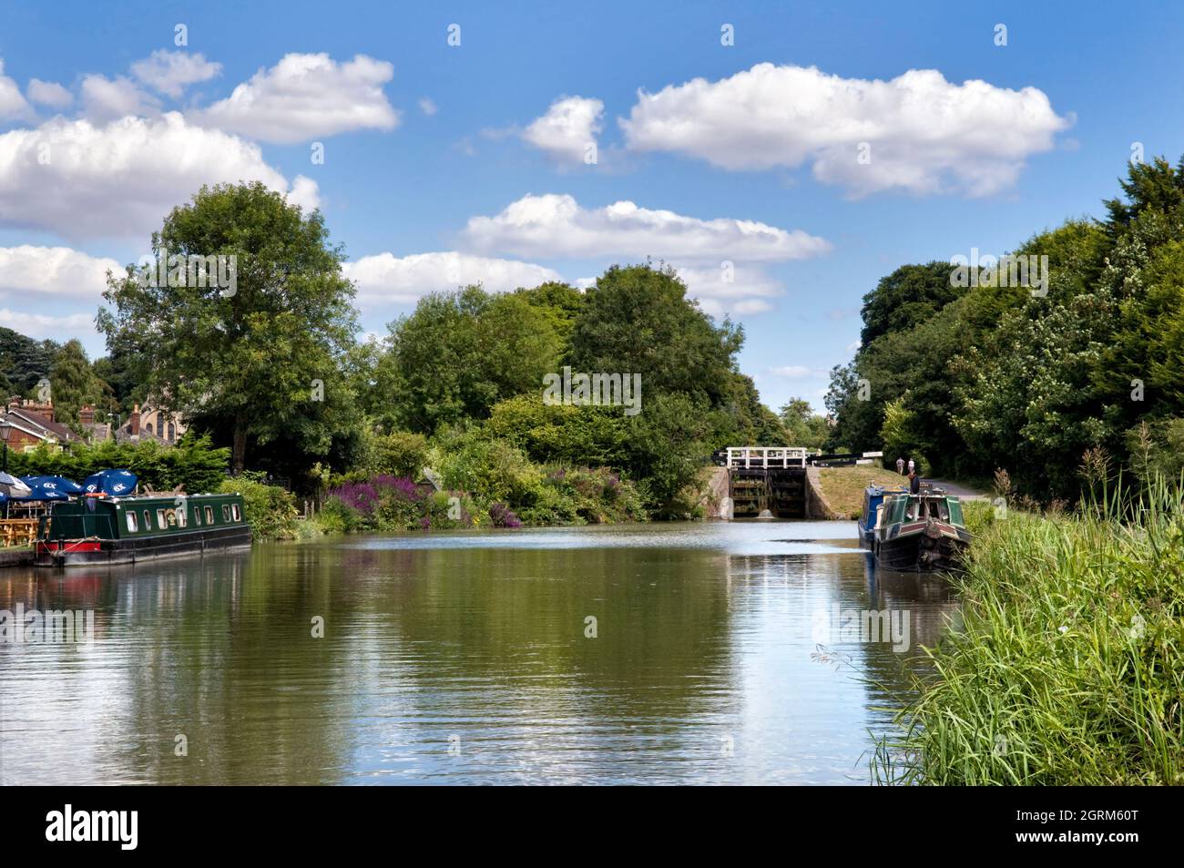 Kennet and Avon Canal at the top of Caen Hill locks, Devizes, Wiltshire Stock Photo