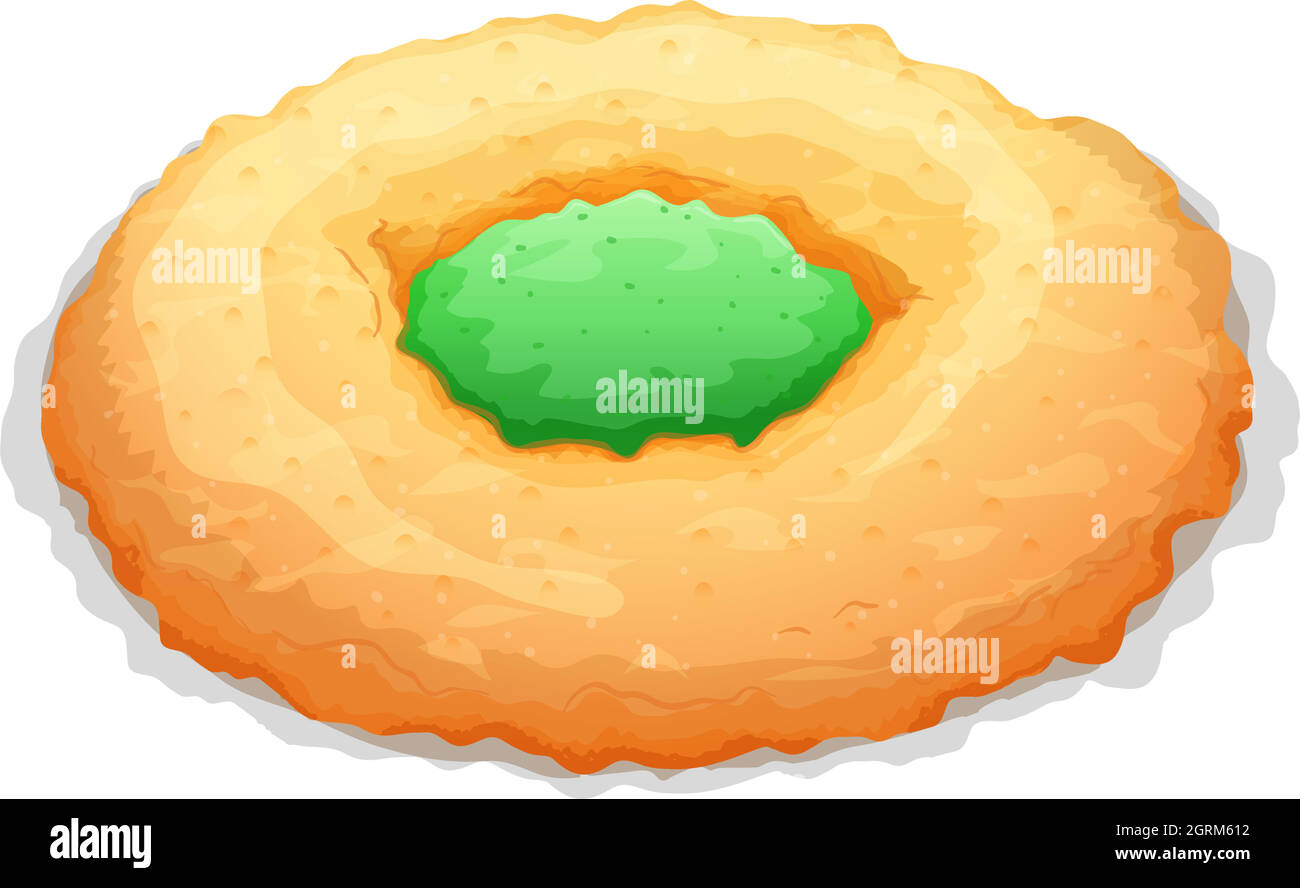 Cookie with jam in the middle Stock Vector