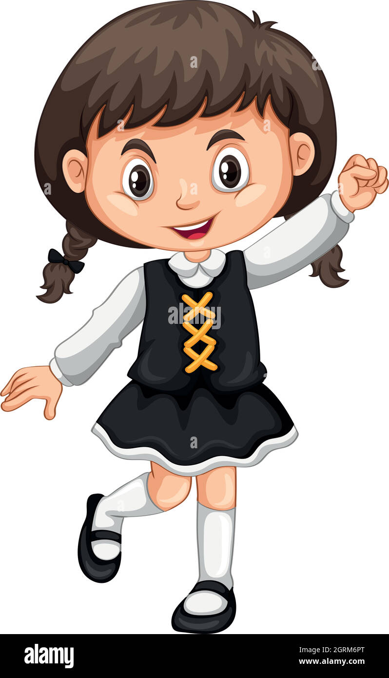 Little girl in black skirt Stock Vector Image & Art - Alamy