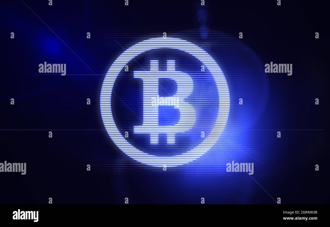 Bitcoin crypto currency logo. 3D illustration with futuristic scanner  effect. Investment concept Stock Photo - Alamy