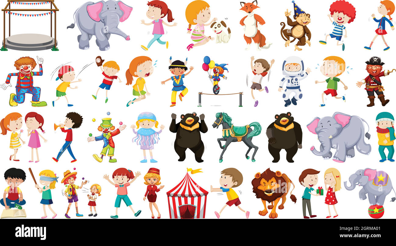 Large Circus themed set Stock Vector