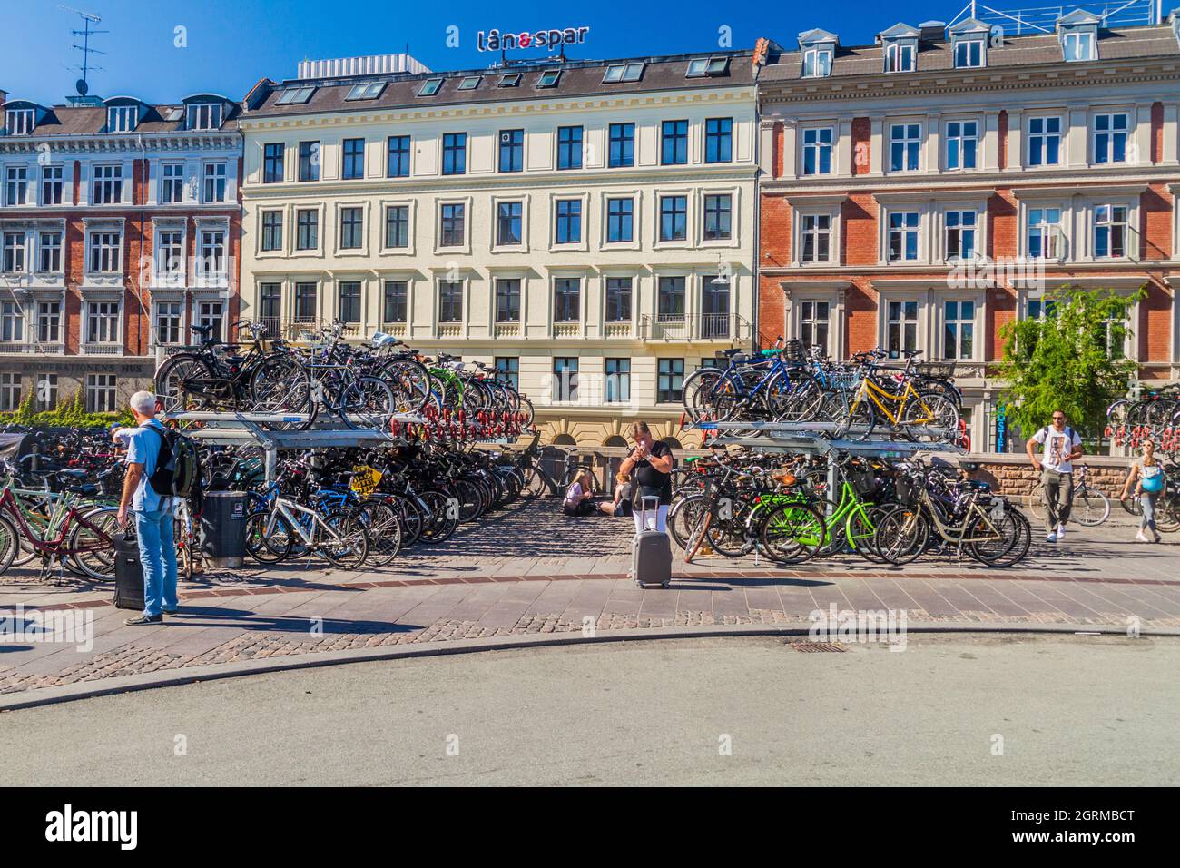 COPENHAGEN, DENMARK AUGUST 27, 2016 Bicycle parking near Copenhagen