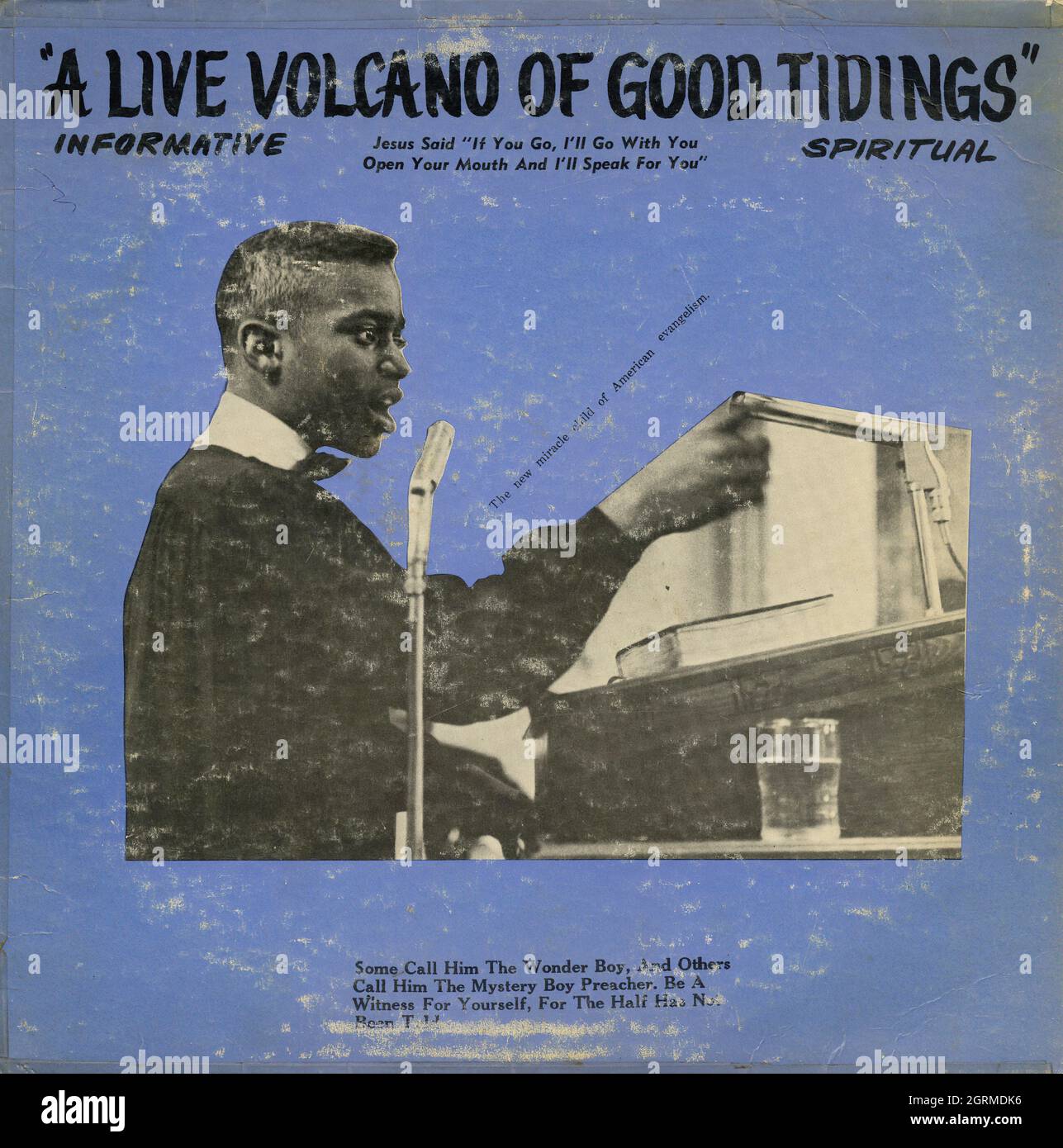 A Live Volcano Of Good Tidings (FC) -  Vintage American Christian Vinyl Album Stock Photo
