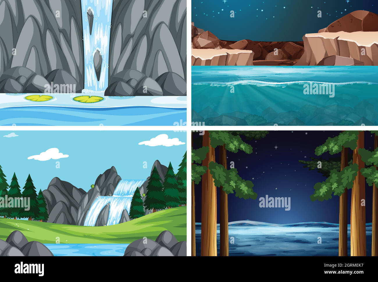 Set of nature landscape Stock Vector Image & Art - Alamy
