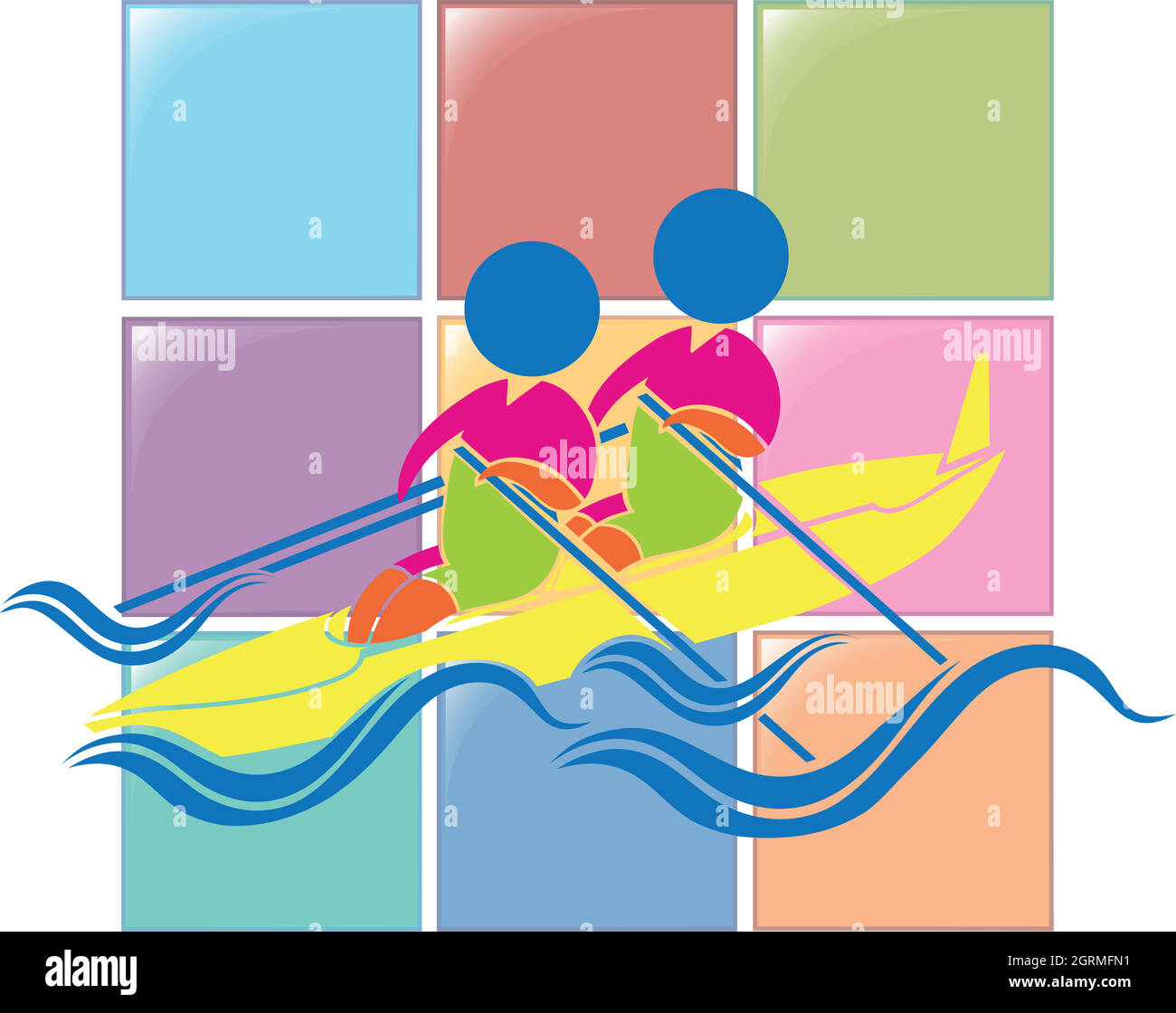 Kayaking icon in colors Stock Vector Image & Art - Alamy