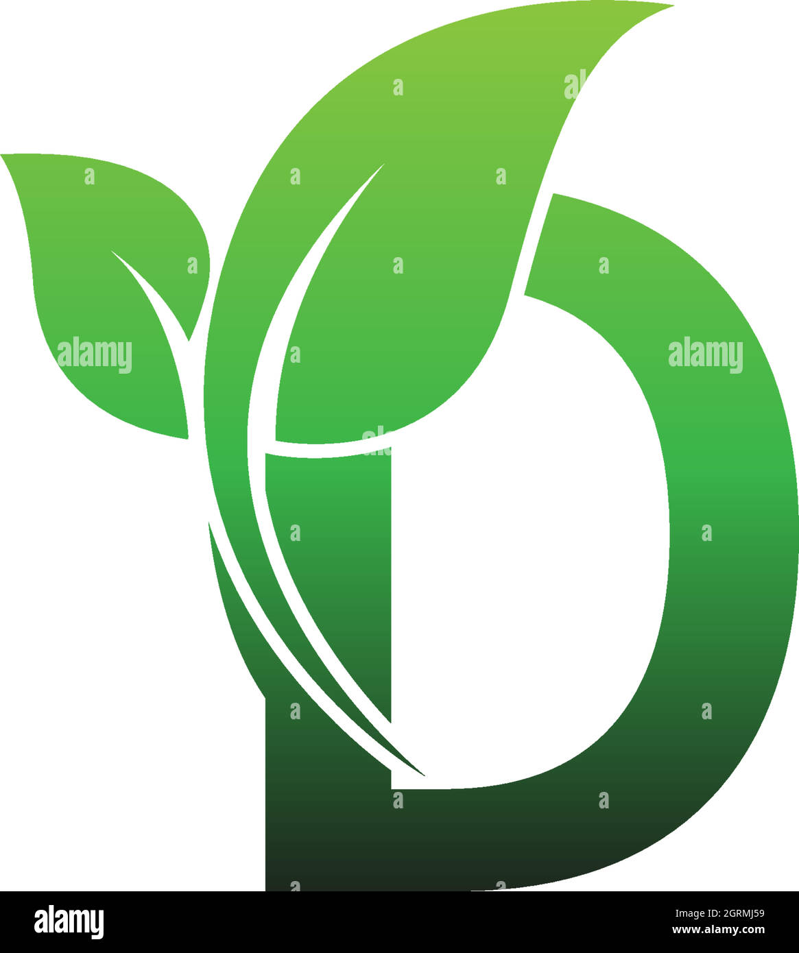Letter D with green leafs icon logo design template illustration Stock ...