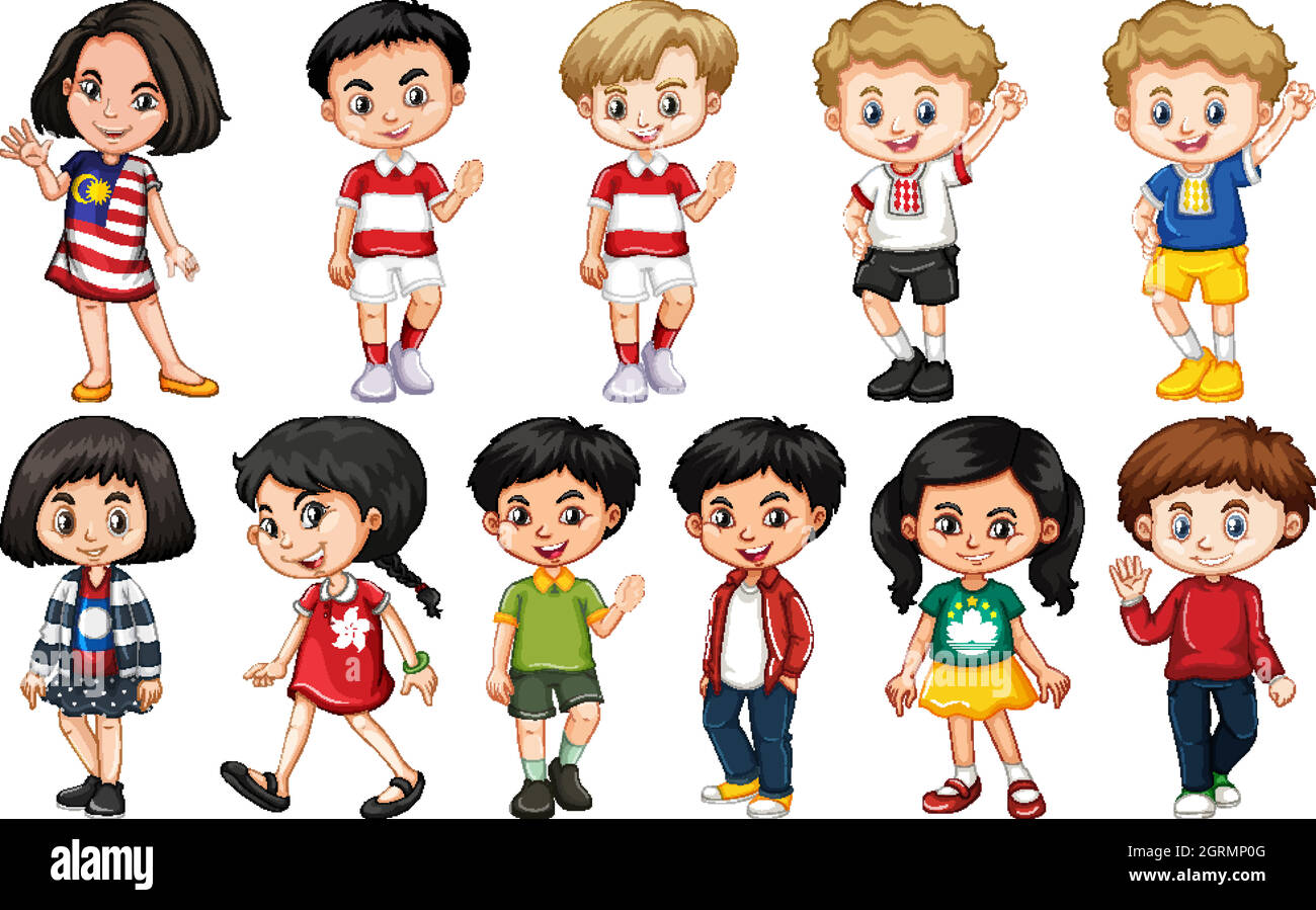 Set of children from different countries Stock Vector Image &amp; Art - Alamy