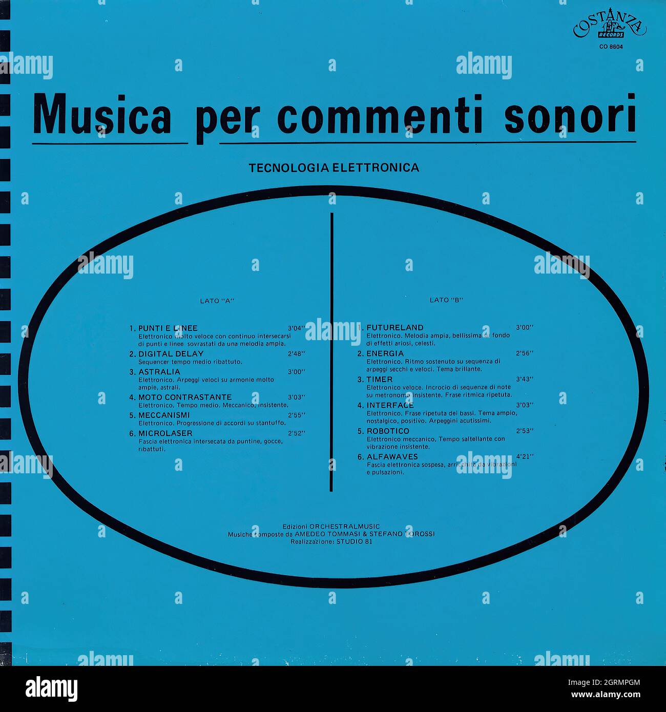 Amadeo Tommasi - Stefano Torossi - Tecnologia elettronica - Vintage Vinyl Record Cover Stock Photo